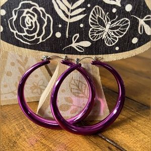 Metallic Purple Chunky Hoops